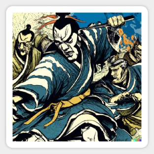 Warring Japanese Samurai Ronin Sticker